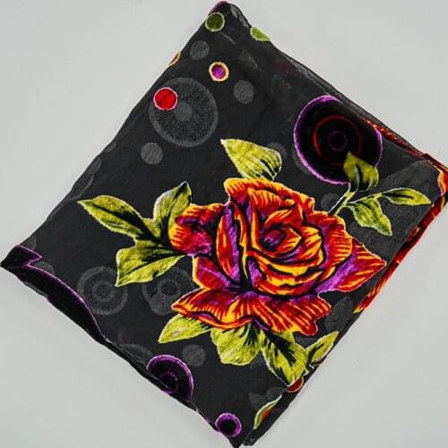 Red Flower Burnt-Out Silk Velvet Fabric For Dress Telas Por Metro Tissus Au MÈTre Ткань Для Шитья Одежды Sewing Tecido African