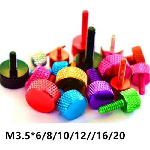 M3.5 Color Aluminum Alloy DIY Hand Screws Knurling Thumb Screw For Graphics Card Fixed RC Aircraft Model