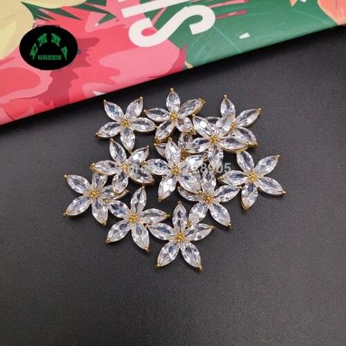 Daisies Zircon Embellishment 20pcs Crystal Zircon Flower for DIY Jewelry Making Flatback Zircons Daisy Accessories Buttons