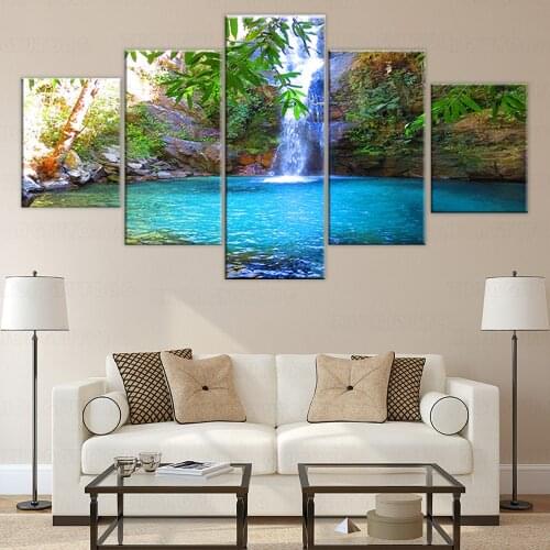 Modular HD Printed Painting poster 5 Panel NORTHERN LIGHTS IN CANADA wall art home bedroom decor with frame