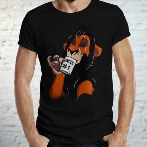 The Lion King Scar Uncle No 1 Fathers Day T Shirt Black Cotton Men S-6XL