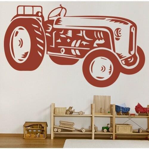 Wall Sticker Vintage Tractor Agricultural Vehicle Removable Mural Door Window Vinyl Decals House Decoration for Garage Q098