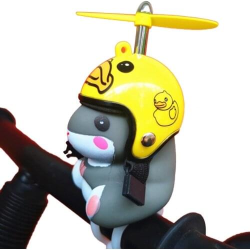 Cartoon Bike Bell Light, Cute Hamster Model with Helmet Handle-Bar Glowing Horn for Bicycle, Motorbike, Fixed Cog 2020 New