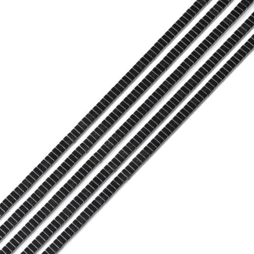 Natural Stone 4*2mm 193Pcs Black Hematite beads cuboid shape beads stone for Jewelry bracelet necklace Making DIY Accessories