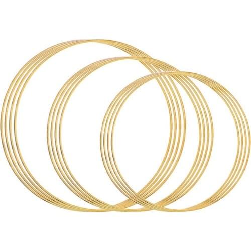 New Metal Rings Hoops Macrame Ring, Dream Catcher Metal Rings Supplies, Metal Hoops Macrame Creations Ring for Crafts 12Pcs