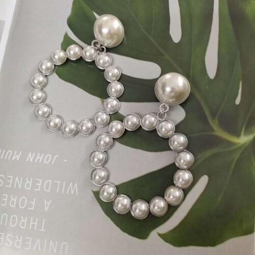 New style big round temperament fashion moist pearl ear clip