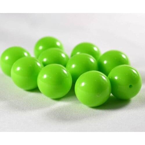 Wholesale Green Acrylic DIY Craft Plastic Beads Jewelry Accessories Loose Round Spacer Beaded 6.8.10.12.14mm YK-06