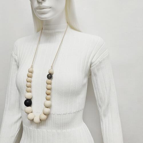 Wooden necklaces Fashion manual jewelry styles for all-purpose bohemian styles Long volcanic necklace