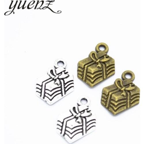 YuenZ 20pcs Christmas gift box charms metal pendants for bracelet necklace jewelry making 17*12mm J309