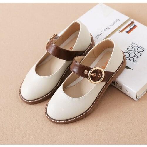 Girls casual childrens wedding shoes princess big children students performance shoes Genuine Leather girls shoes