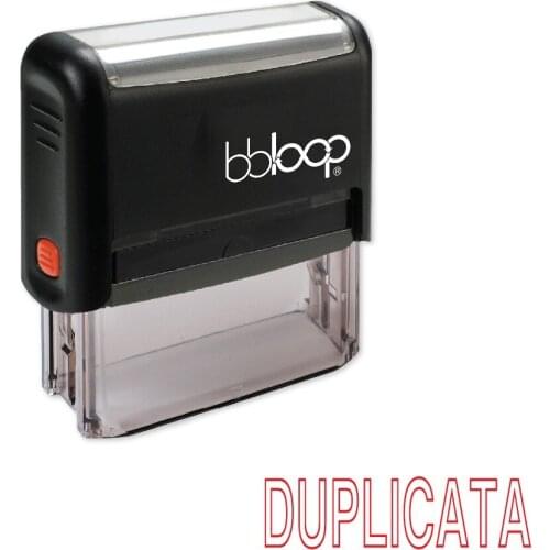 BBloop French Language "DUPLICATA" Self-Inking Stamp, Rectangular, Laser Engraved, RED