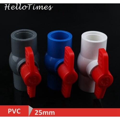 1pc 3/4" x 3/4" 25mm to 25mm PVC Ball Valve Slip Shut Handle Valve PVC Pipe Fittings Plumbing System Parts Water Tube Connector
