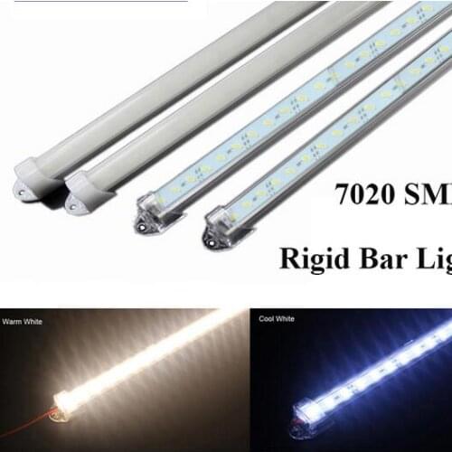 SMD 7020 LED Bar Light DC12V 50CM 36led Hard Rigid Strip Light+U Style Shell Cool Warm Pure white
