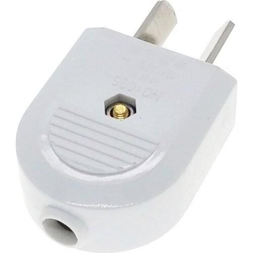 US, Canada, Australian, New Zealand, China 2-Flat Pin DIY Rewireable Power Plug AC100~220V 10A White Color