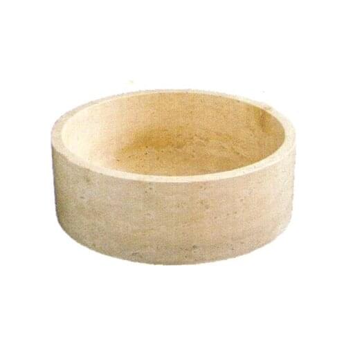 Traverten Lavabo Tam Yuvarlak