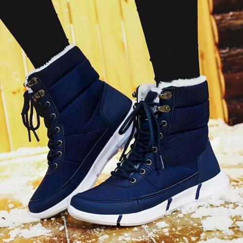Weweya Men Boots Platform Snow Boots for Men Thick Plush Waterproof Slip-resistant Winter Shoes Plus size 36-48 2018 Winter