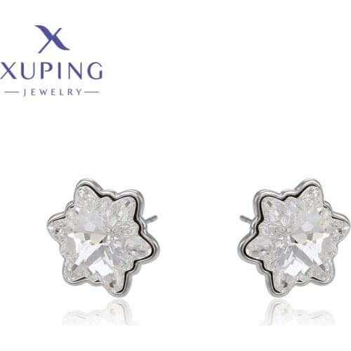 Xuping Jewelry New Arrival Flower Shape Crystals for Studs Earrings Ladies Gifts 94060