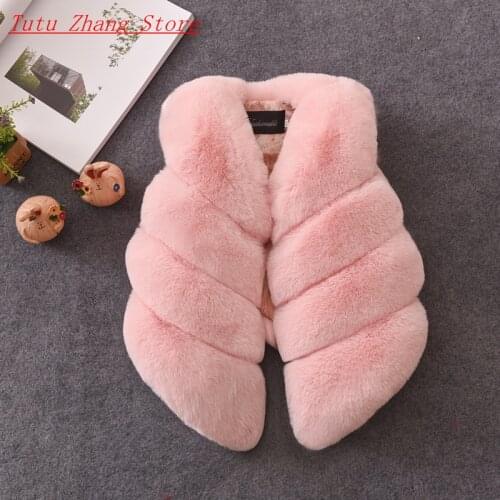 New Outerwear Baby Girl Christmas Clothes Children Girls Faux Fur Vest Autumn Winter Fashion Thick Coat Fit 1-10 Years