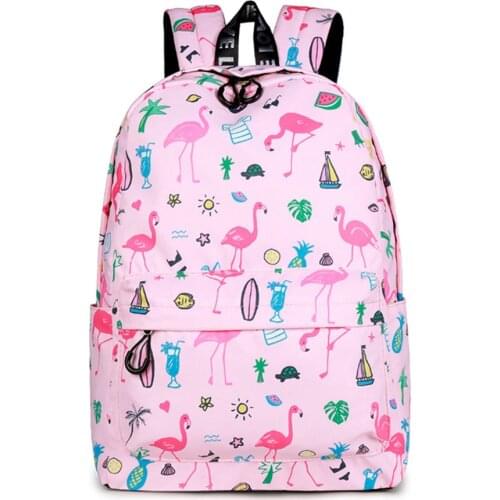 2pcs/set Tie Dye Printing Flamingo Girl Unicorn Backpack Primary School Students Children Schoolbag Pencil Bag Daypack Book Bag