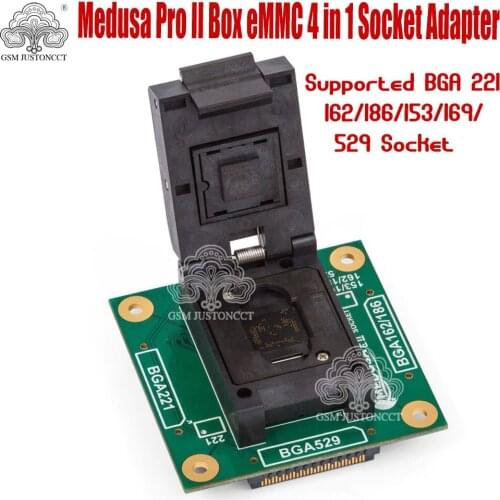 2021 Medusa Pro II Box eMMC 4 in 1 Socket Adapter Supported BGA 221/162/186/153/169/529 Socket