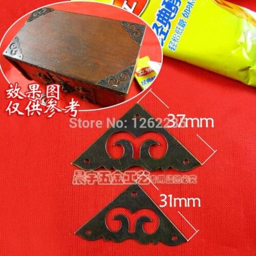37 * 37mm Antique Straight Jewelry box purses angle iron Wooden protection angle Wholesale