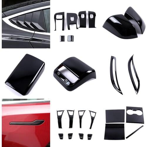 For Tesla Model 3 2017-2020 Interior Accessories Trim Decoration Protect Frame Cover Exterior Part Modify Color Change Sticker