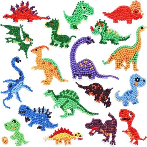 18/27/37PCS Diamond Painting for Kids Boys Girls Beginners 5D DIY Dinosaurs Animal Stickers Diamond Mosaic Handmade Art Craft