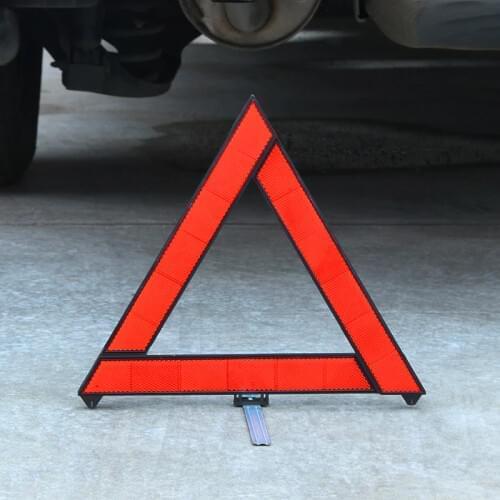 Car Emergency Breakdown Warning Triangle Red Reflective Safety Hazard Car Tripod Folded Stop Sign Reflector