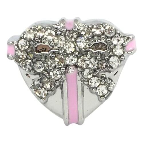 Hear With Bowknot And Crystal Charm European Beads Fit Pandora Charms Bracelets&Bangles Necklace B00367