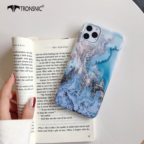 Marble Phone Case for iPhone 11 Pro Max XR X XS MAX Soft Blue Pink Matte Luxury Cases for iPhone 6 6s 7 8 Plus Fashion Cover Hot