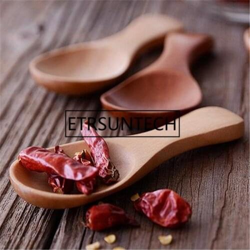 150pcs Wood Spoon Round Head Small Spoon Seasoning Ice Cream Coffee Spoon Tableware Kitchen Tool Wholeasle