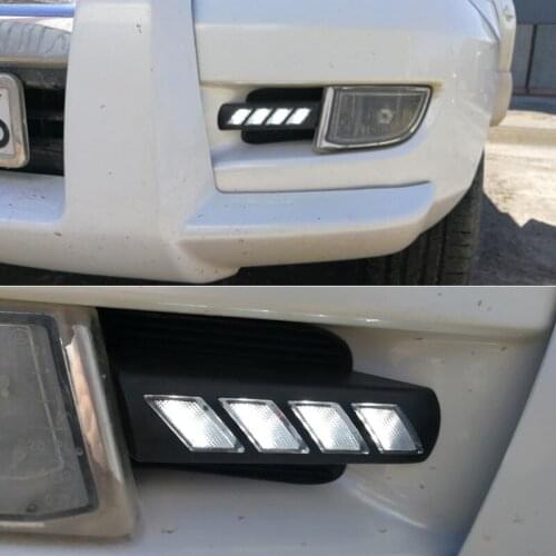 Daytime running lights For Toyota Prado 120 FJ120 LC200 2003 - 2009 Drl with turn signals for cars auto fog lights headlights