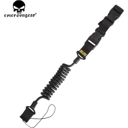 Emersongear GEAR Elasticity Pistol Lanyard Sling Safe Carrying Spring Belt Loop TAN
