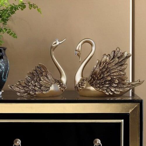 European creative Swan ornaments Home Furnishing living room decor desktop decoration resin crafts personality wedding gift