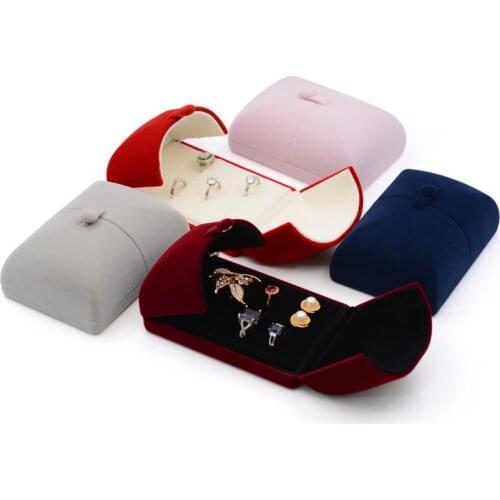 Double Open Flannel Ring Storage Box Finishing Jewelry Box Jewelry Box Small Earring Portable Box