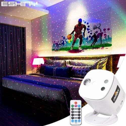 ESHINY R&G Laser Full Stars Starry Projector Light Party DJ Disco RGB LED Bar Dance KTV Room Stage Effect Mini Lamp USB B217N6