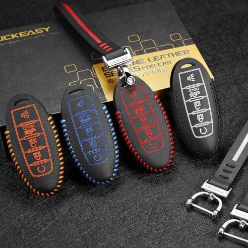Luckesy leather key cover for nissan PATROL 2017 2018 car key case holder new hot sale key2y