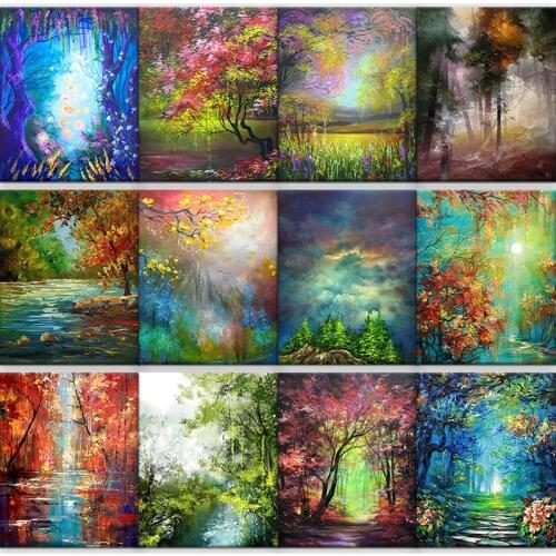 Beautiful bamboo forest Picture DIY Painting By Numbers Colouring Zero Basis HandPainted Oil Painting Unique canvas wall art