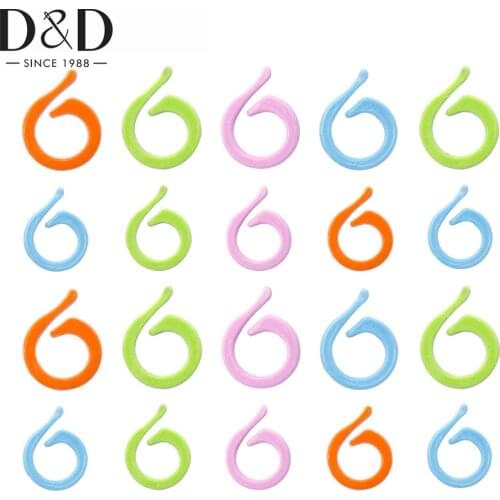 D&D 40/60/100pcs 2 Colors Plastic Knitting Stitch Markers Crochet Locking Tool Craft Ring Knitting Tools