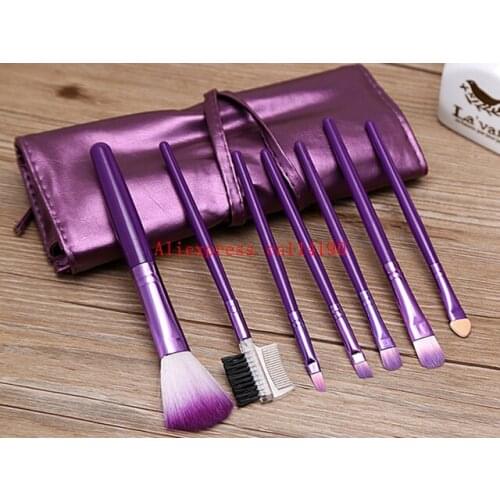 Useful 7 pcs/set Makeup Brush Set Tools Make-up Toiletry Kit Wool Brand Make Up Brush Set Case
