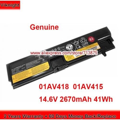 Genuine 01AV418 Battery SB10K97575 for Lenovo ThinkPad E570 E575 SB10K97574 01AV417 14.6V 2670mAh 41Wh