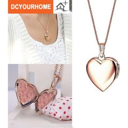 1pcs Women Girls Heart Shaped Friend Photo Picture Frame Locket Pendant Necklace