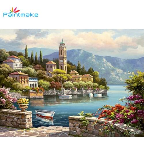 Paintmake Landscape DIY Painting By Numbers Drawing Kits oil hand Painted On Canvas For Home decor Art Picture gifts