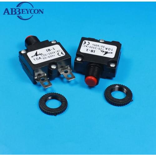 IB-1-10A Plastic Motor Protection Thermal Switch Overload Circuit Breaker Reset Thermal Switch 10A 125/250VAC Overload Switch
