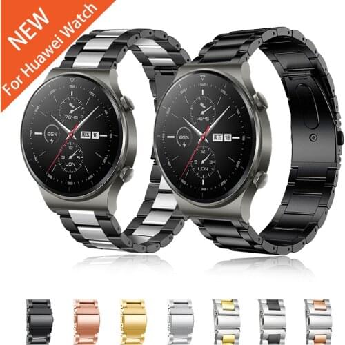 For Huawei Watch GT 2 Pro 20mm 22mm Stainless Steel Strap Replacement Band Strap for Huawei GT 2e GT 2 42mm 46mm Watchbands