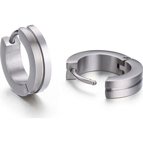 Hot Sale UK Spain USA Anti Allergy Healthry Jewelry 100% Titanium Hoop Earrings Men Women Fashion Anniversary Gift