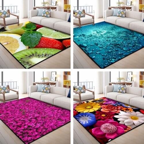 Modern 3D Floral Pattern Carpets for Living Room Bedroom Area Rug Kids Play Tent Floor Mat Creative Flowers Print Hallway Carpet