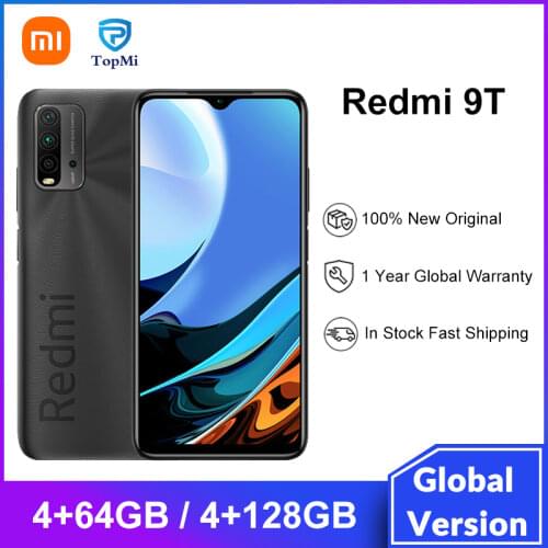 Global Version Xiaomi Redmi 9T 9 T 4GB RAM 64GB / 128GB ROM Mobile Phone Snapdragon 662 Octa Core 6.53" 6000mAh 48MP Quad Camera