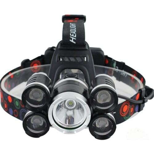 XM-L T6 LED 5 Head Headlamp Flashlight Torch Hunting head light Fishing Light Camping Lantern LED Waterproof Headlamp Head