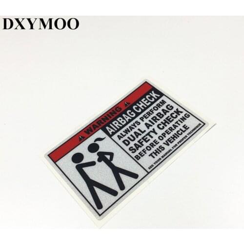 AIRBAG Funny Warning Car Stickers DUAL SAFETY Car Window Whole Body Tail Motorcycle Vinyl Decals 3M